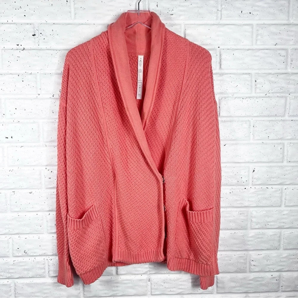 LULULEMON Post Practice Chunky knit Sweater Cardigan Size 10
